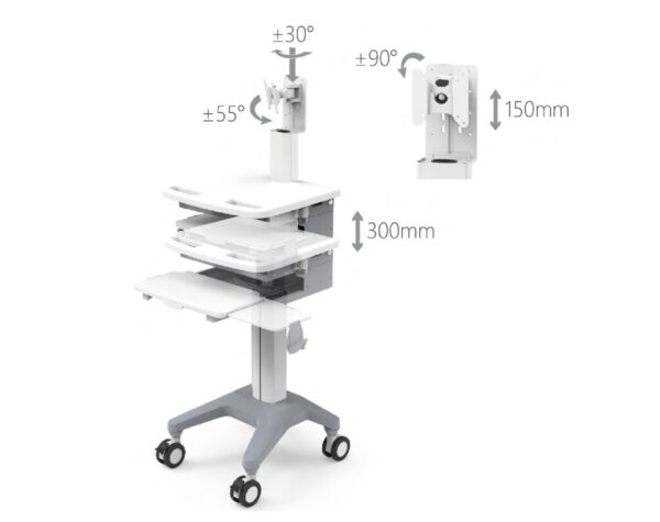 Ergonomic Height-Adjustable Medical Cart(MS-C-ER-04) - Image 2